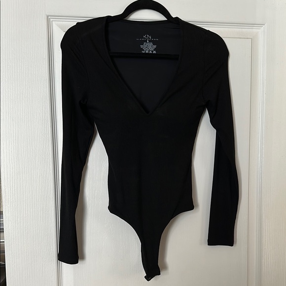 Klassy Network Tops - Black Long Sleeve Bodysuit